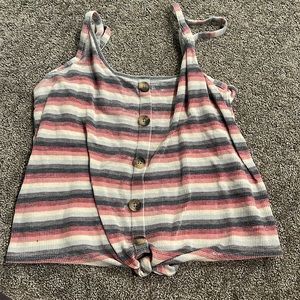 A multi color tank top.